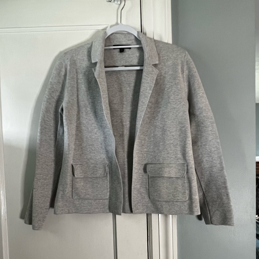 Banana Republic Gray Knit Blazer Sweater